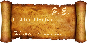 Pittler Elfrida névjegykártya